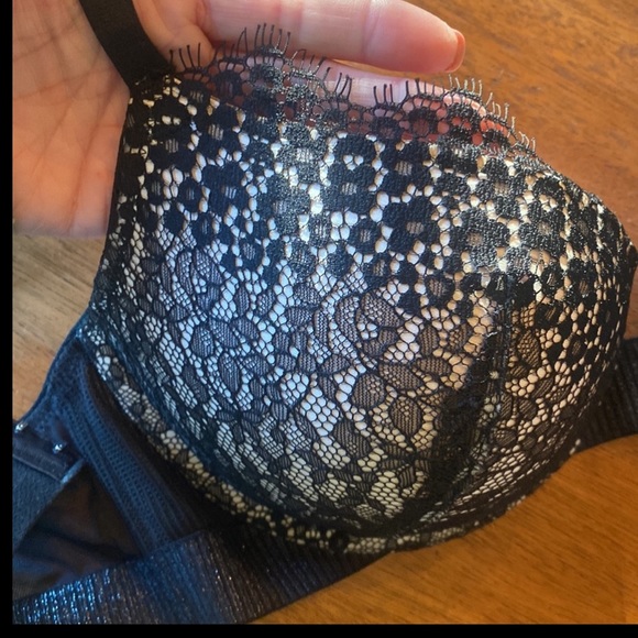 NWOT Dream Angels Black Lace Push Up Bra, Size 34D - Picture 6 of 11